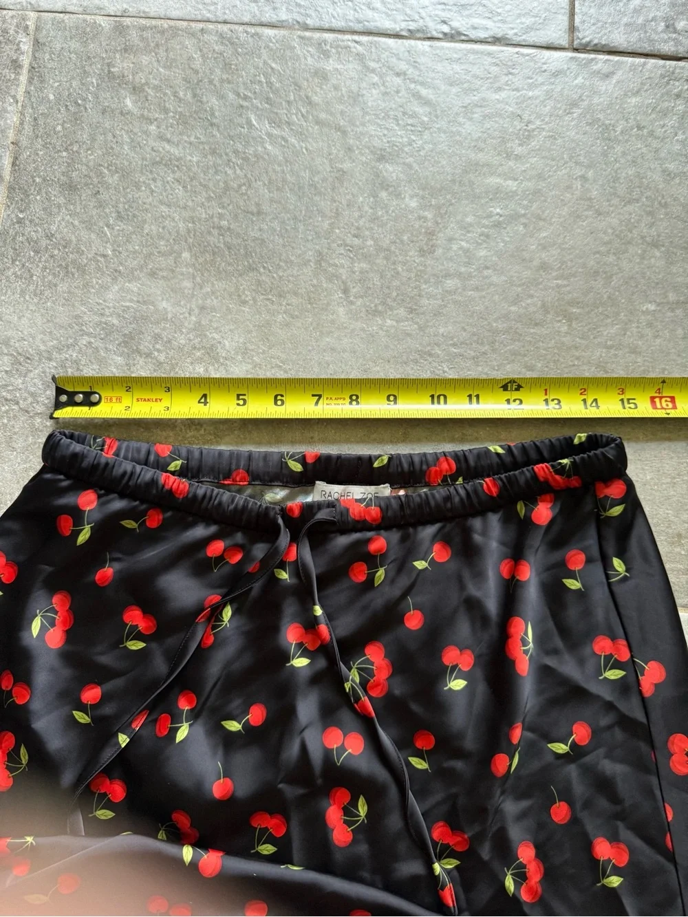 Rachel Zoe Black Maxi Skirt with Red Cherry Print